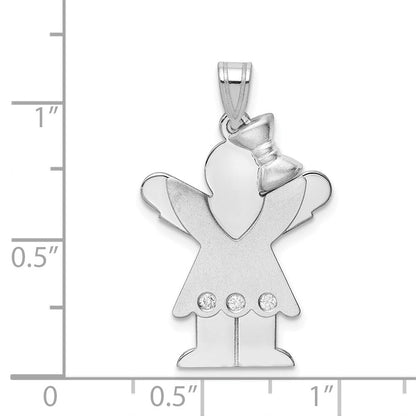 14K Weißgold AAA-Diamant-Kinderanhänger
