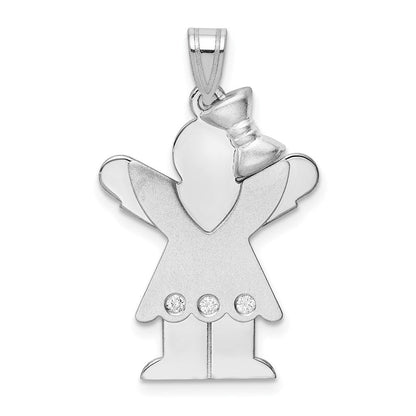 14K Weißgold AAA-Diamant-Kinderanhänger