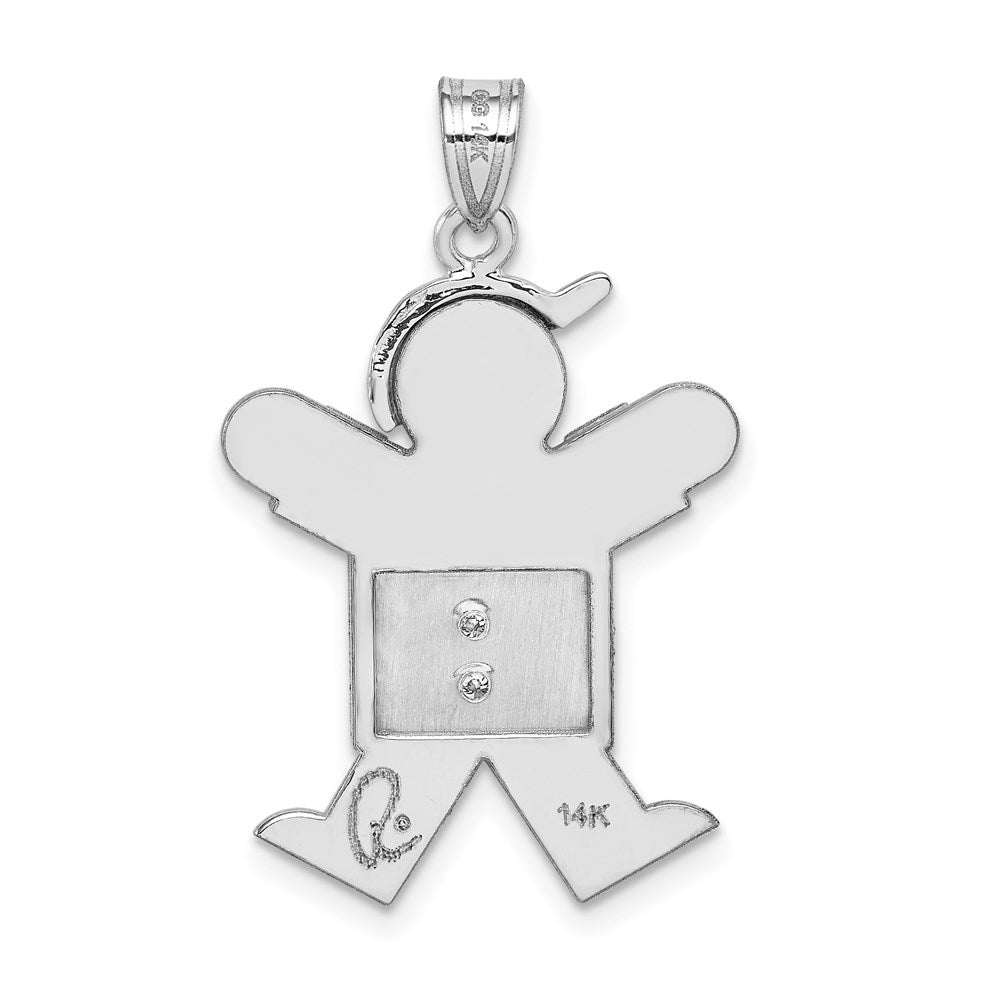 14K Weißgold Diamant-Anhänger für Kinder