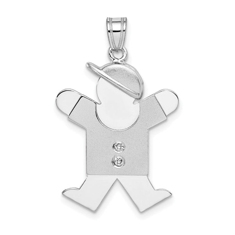 14K Weißgold Diamant-Anhänger für Kinder