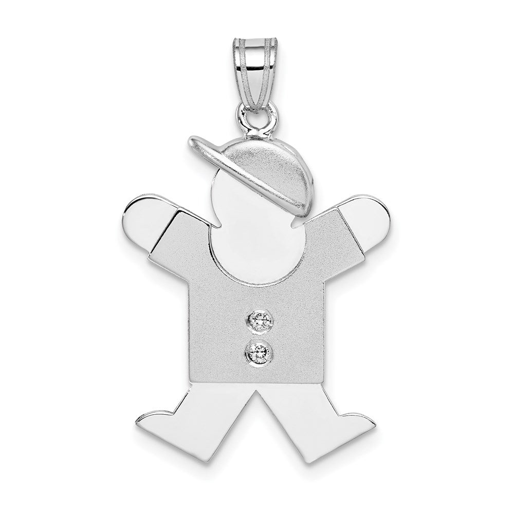 14K Weißgold Diamant-Anhänger für Kinder