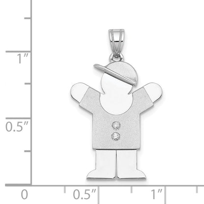 14K Weißgold VS Diamant-Anhänger für Kinder