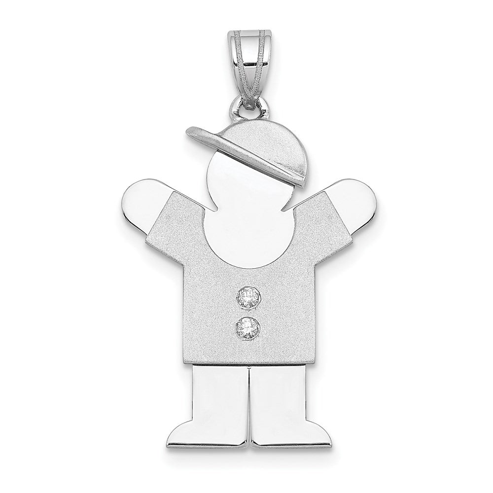 14K Weißgold VS Diamant-Anhänger für Kinder