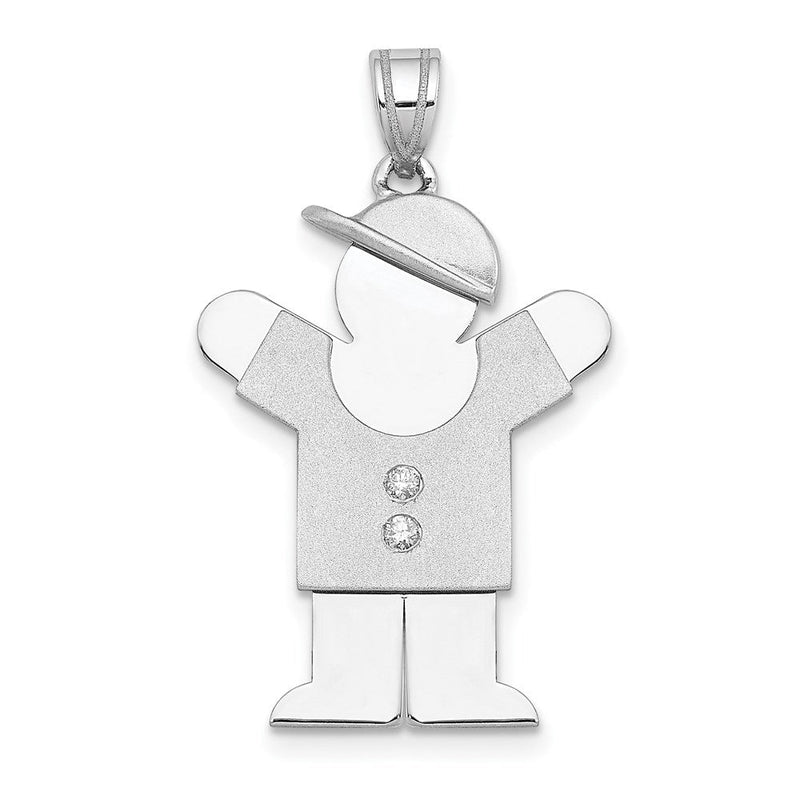 14K Weißgold VS Diamant-Anhänger für Kinder