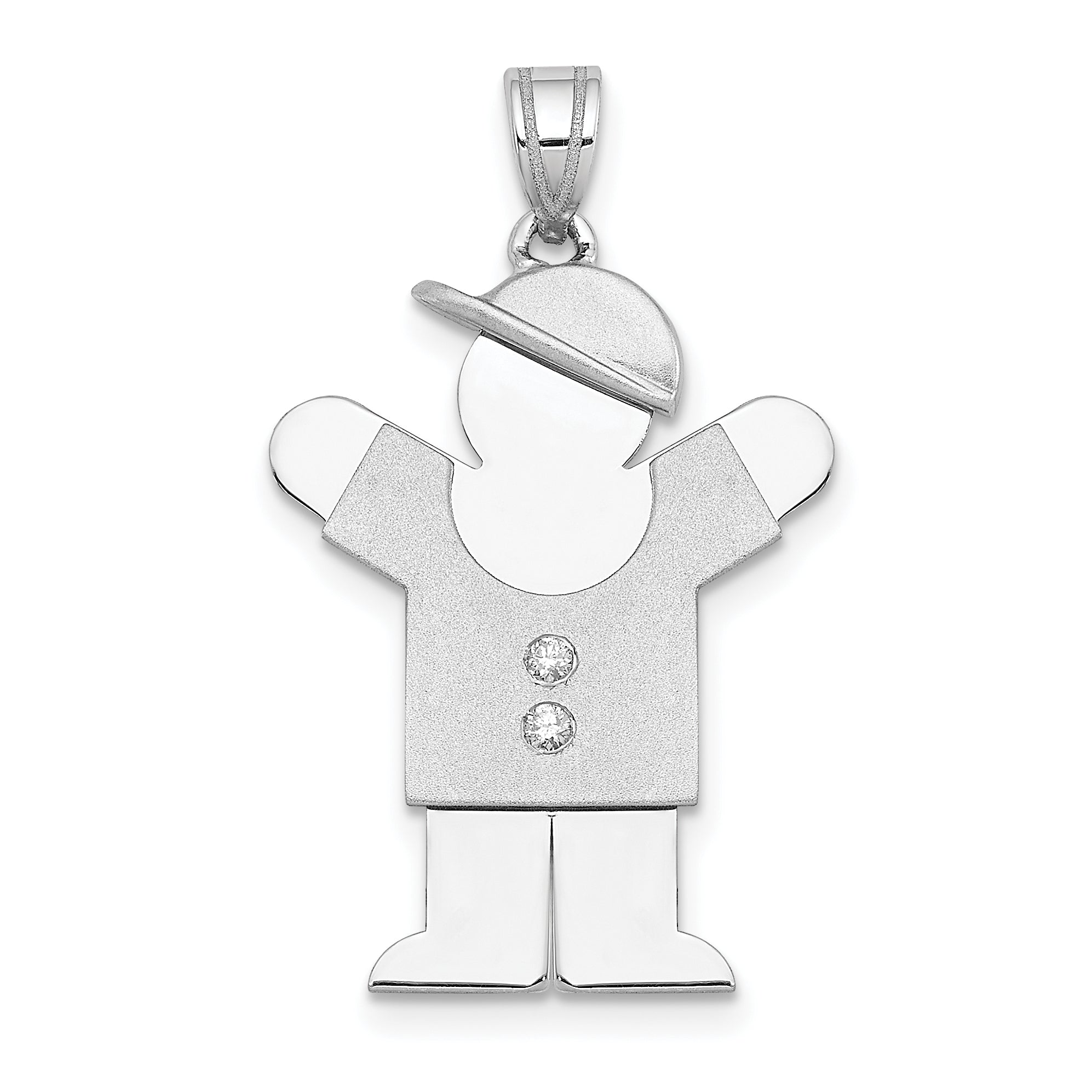 14K Weißgold AAA-Diamant-Kinderanhänger