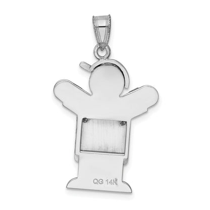 14K Weißgold Kinder-Anhänger mit AA-Diamant