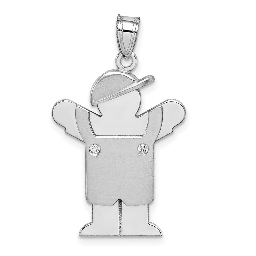 14K Weißgold Kinder-Anhänger mit AA-Diamant
