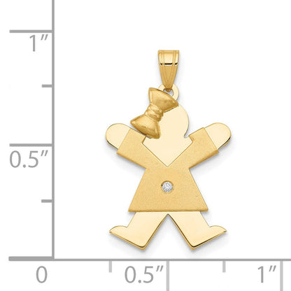 14K Gelbgold Diamant-Anhänger für Kinder