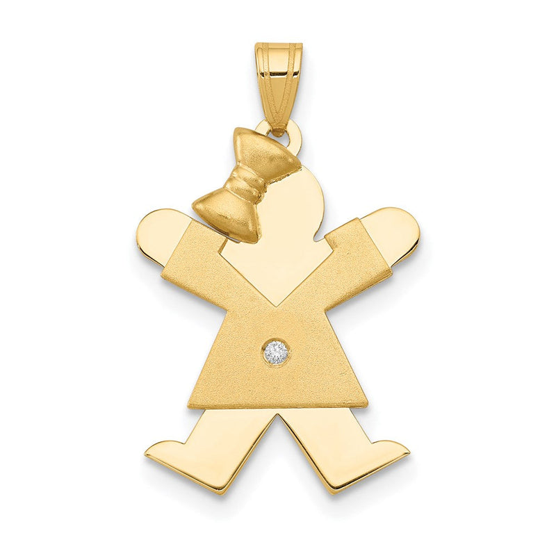 14K Gelbgold Diamant-Anhänger für Kinder