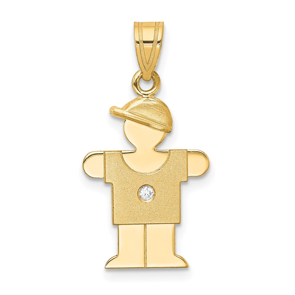 14K Gelbgold Diamant-Anhänger für Kinder