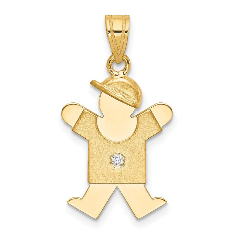 14K Gelbgold Diamant-Anhänger für Kinder