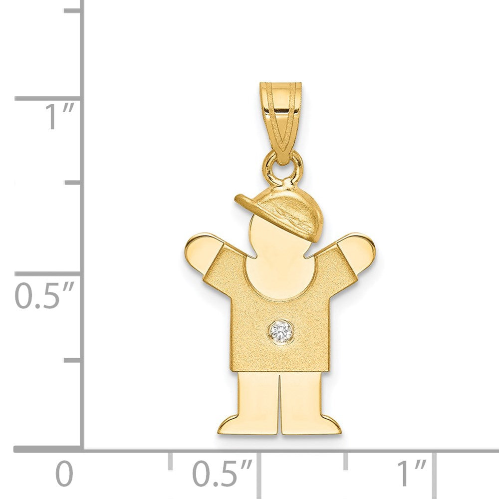 14k Gelbgold AAA-Diamant-Kinderanhänger