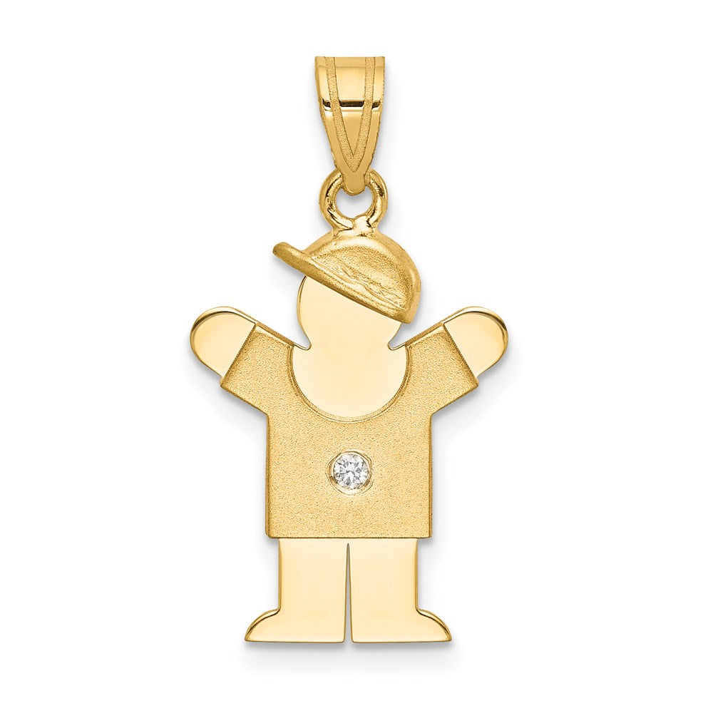 14K Gelbgold Diamant-Anhänger für Kinder
