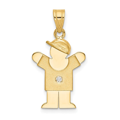 14K Gelbgold Diamant-Anhänger für Kinder
