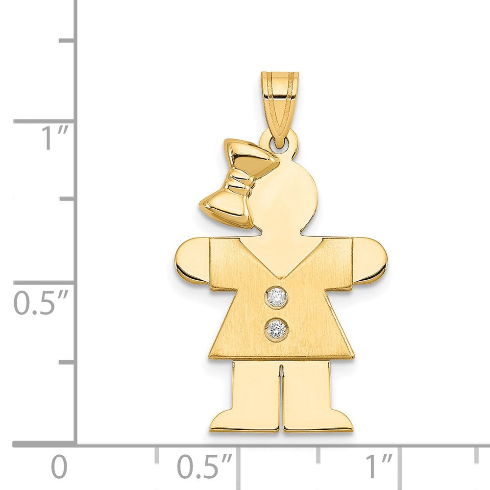 14K Gelbgold Diamant-Anhänger für Kinder