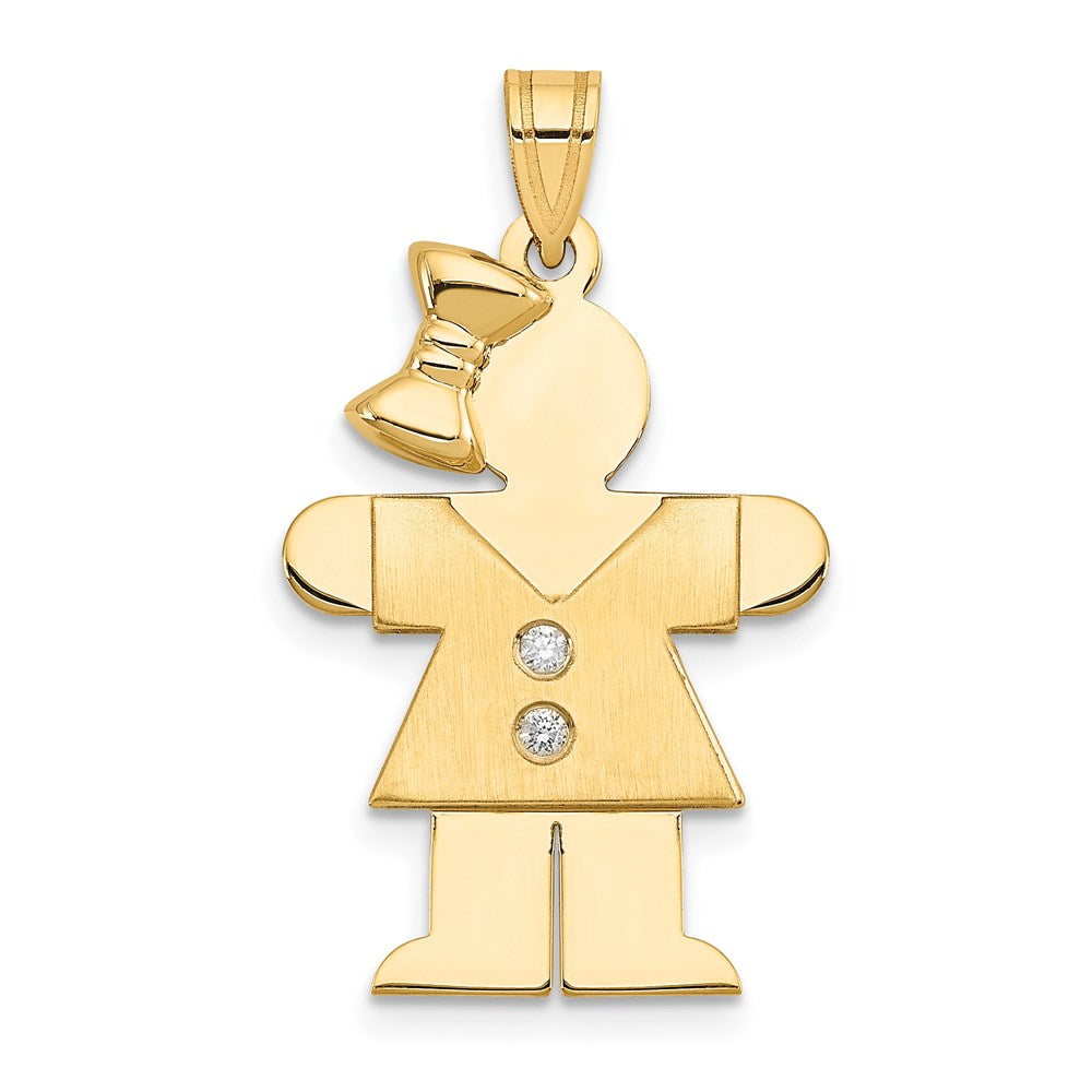 14K Gelbgold Diamant-Anhänger für Kinder