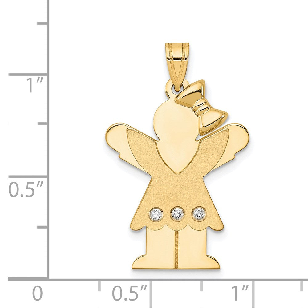 14K Gelbgold Diamant-Anhänger für Kinder