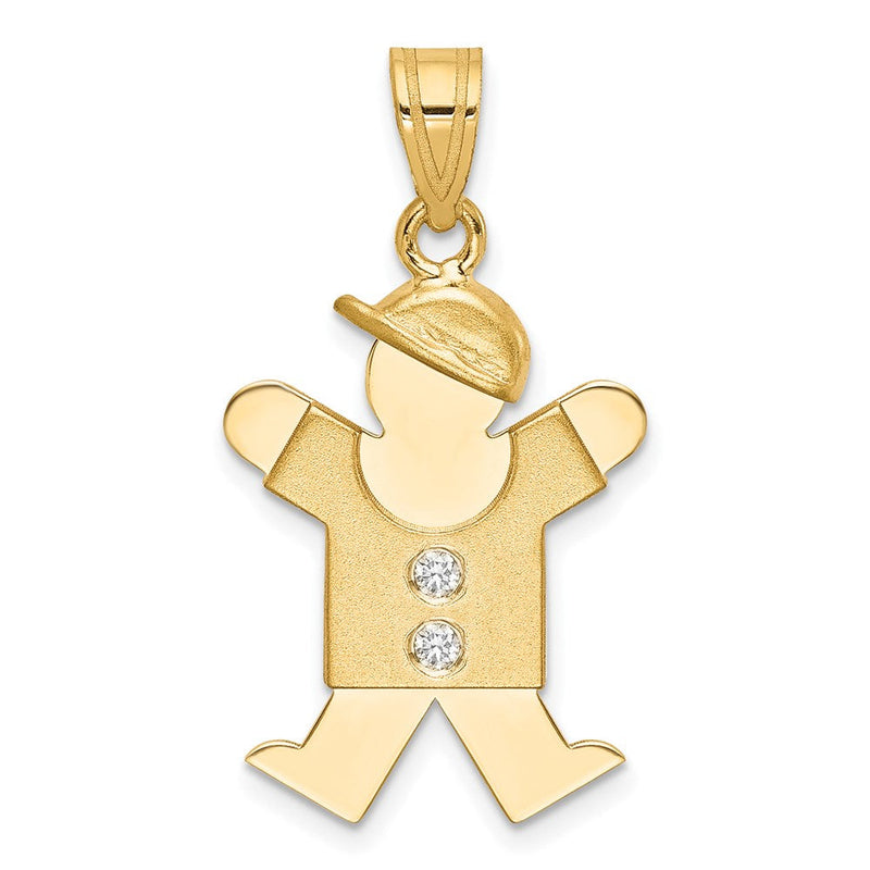 14K Gelbgold Diamant-Anhänger für Kinder