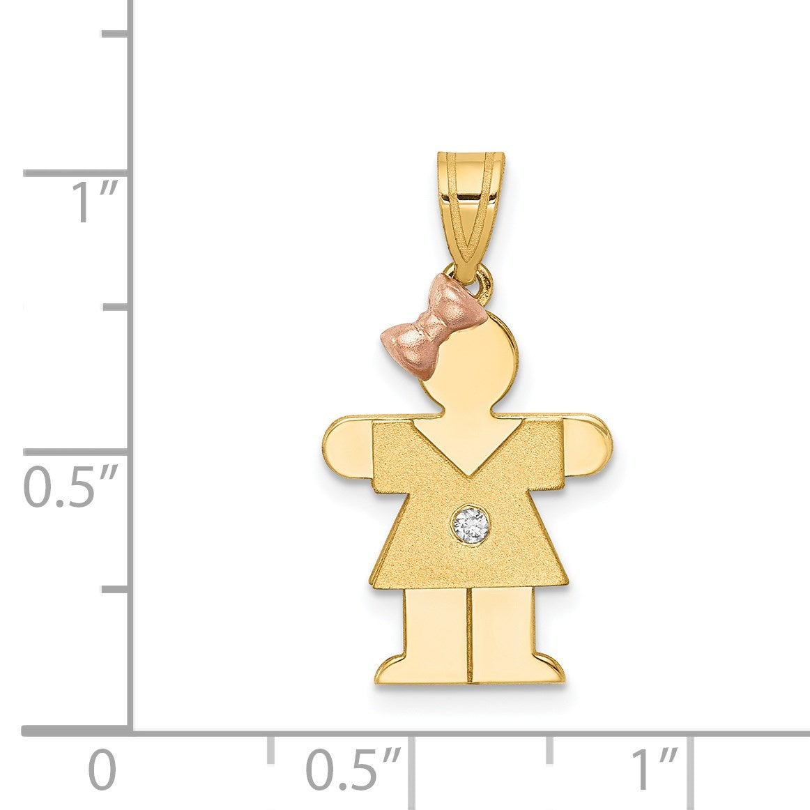 14K Bicolor Diamant-Anhänger für Kinder