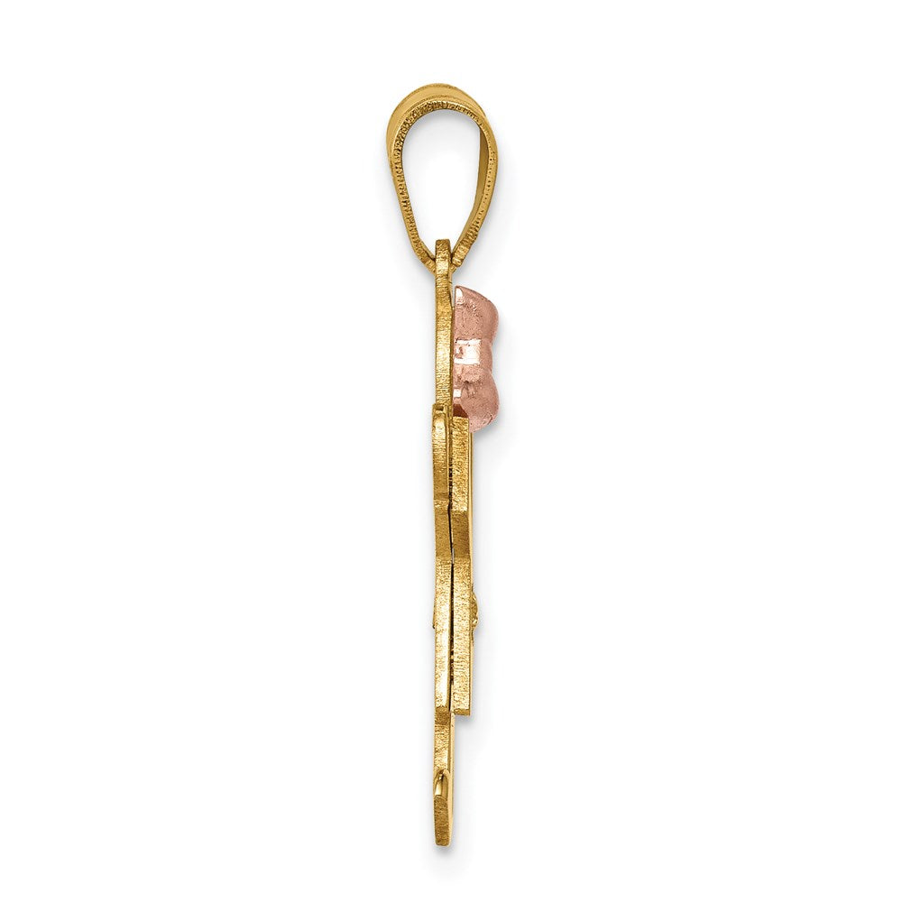14K Bicolor Kinderanhänger mit VS Diamant