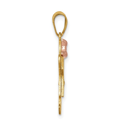 14K Bicolor Kinder-Anhänger mit Diamant