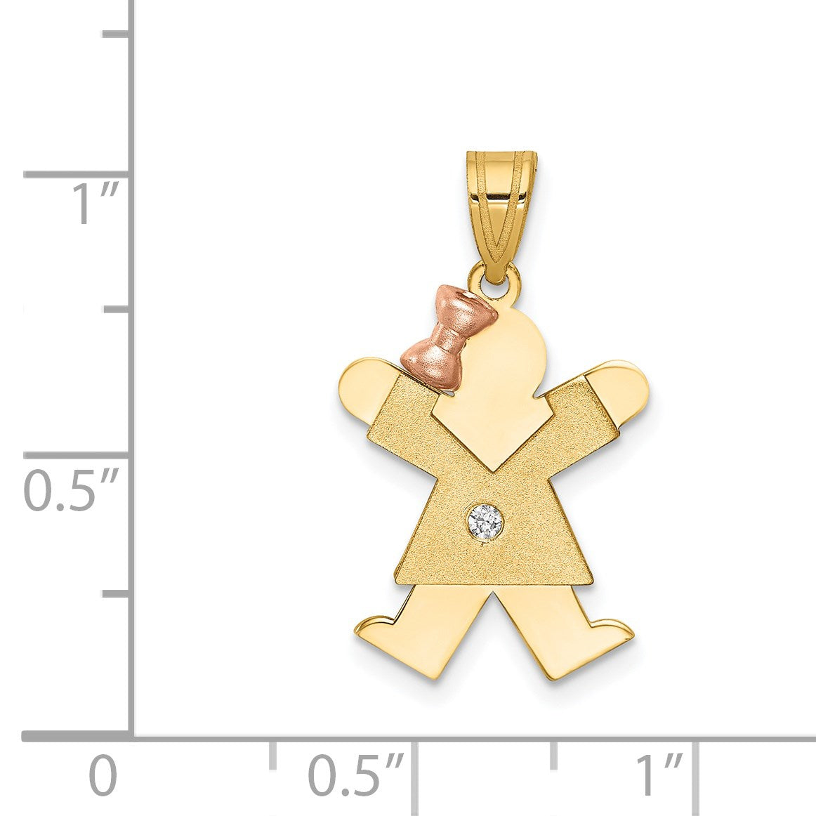 14K Bicolor Kinder-Anhänger mit Diamant