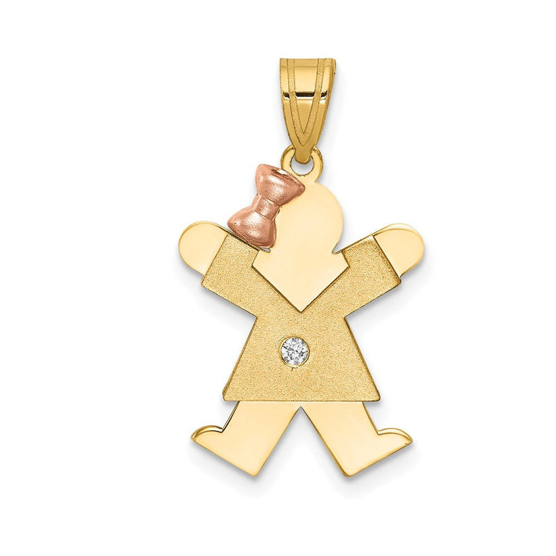 14K Bicolor Diamant-Anhänger für Kinder