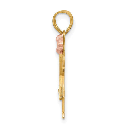 14K Bicolor Kinderanhänger mit VS Diamant
