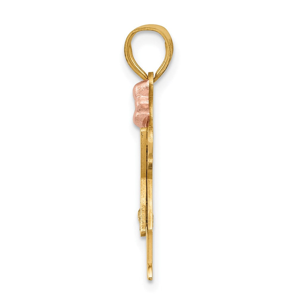 14K Two-Tone Anhänger für Kinder mit AAA-Diamanten