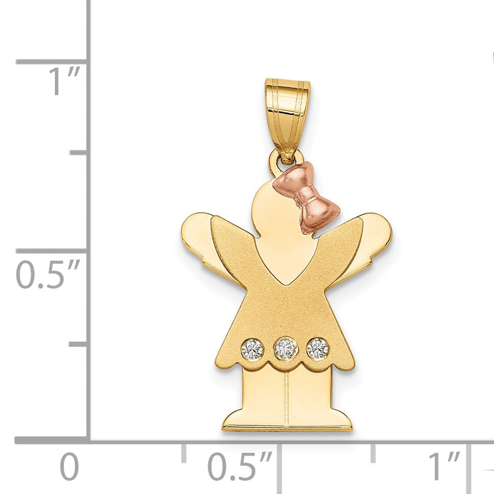 14K Bicolor Kinderanhänger mit VS Diamant