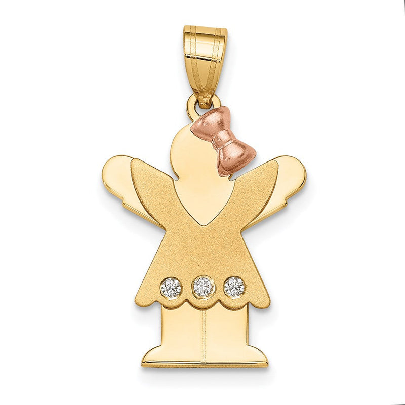 14K Bicolor Kinderanhänger mit VS Diamant