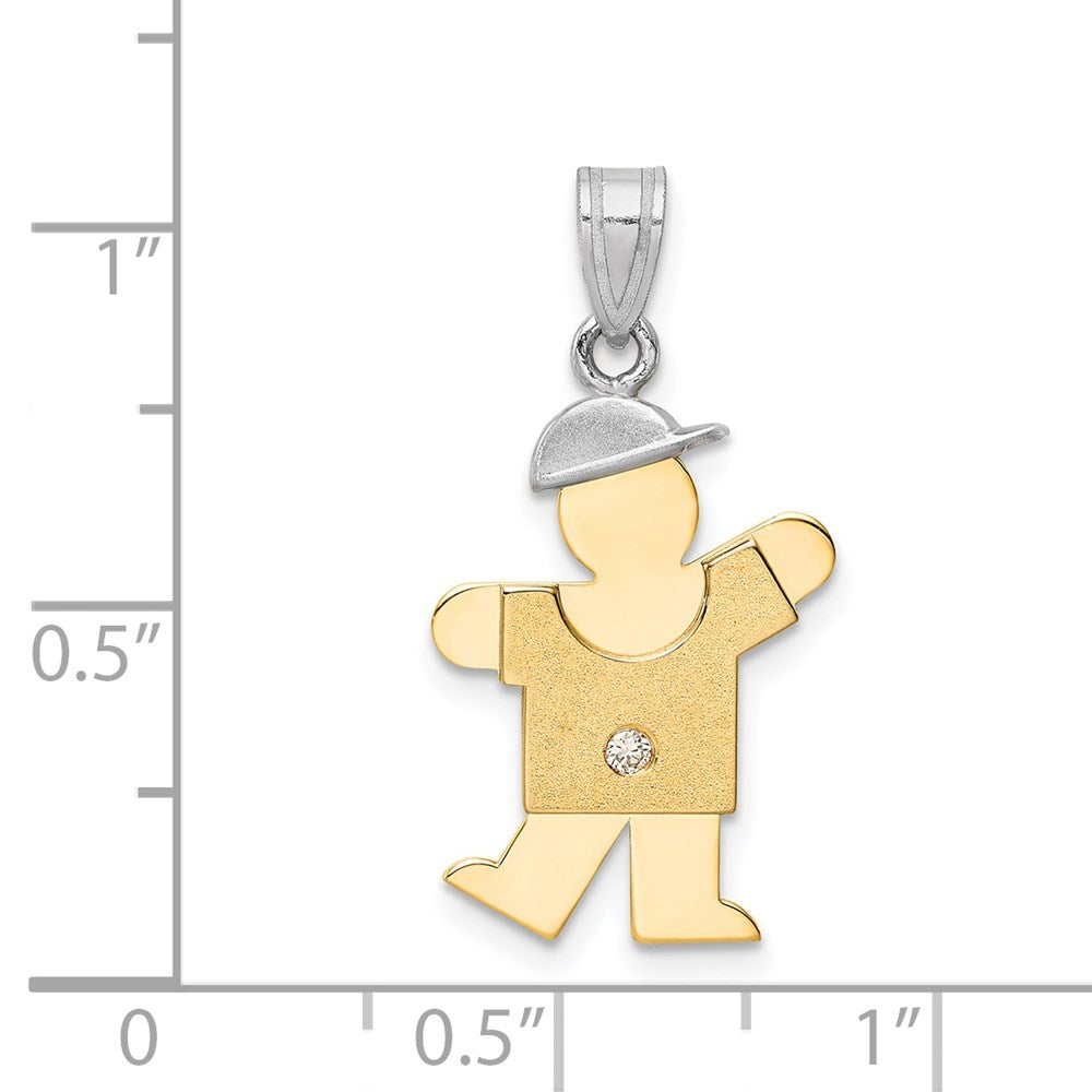 14K Bicolor Diamant-Anhänger für Kinder