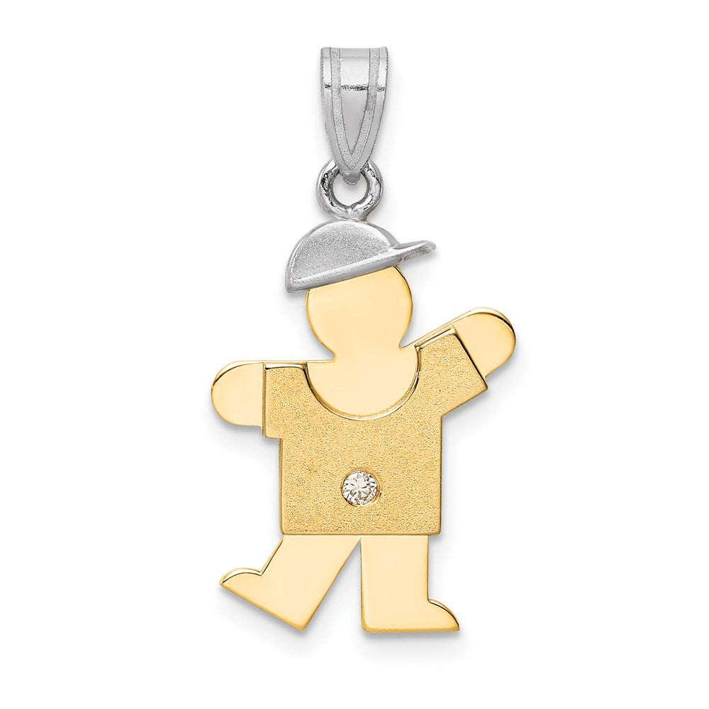 14K Bicolor Diamant-Anhänger für Kinder