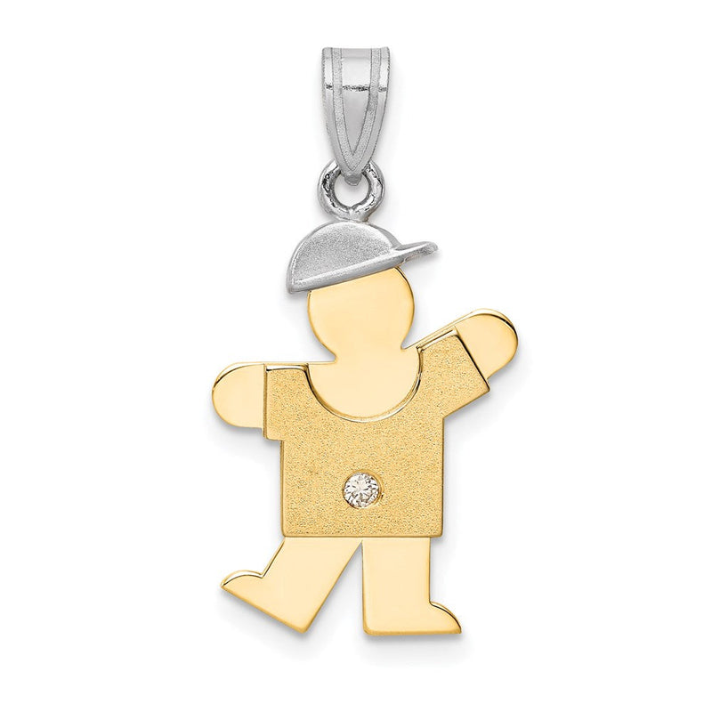 14K Diamant-Kinderanhänger in Bicolor-Gold