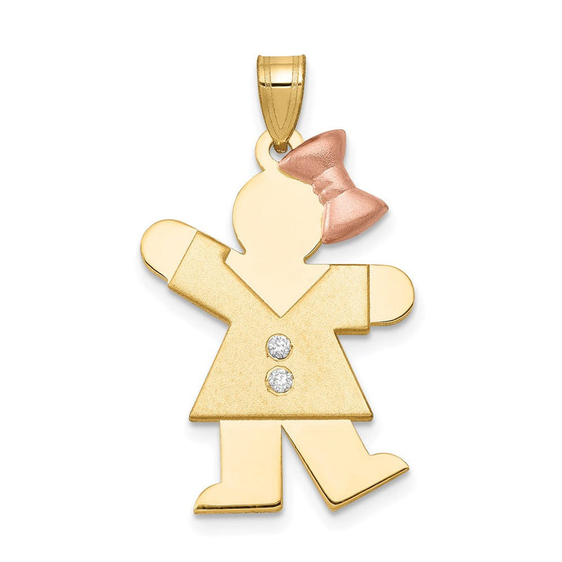14K Bicolor Anhänger für Kinder mit Diamant AA
