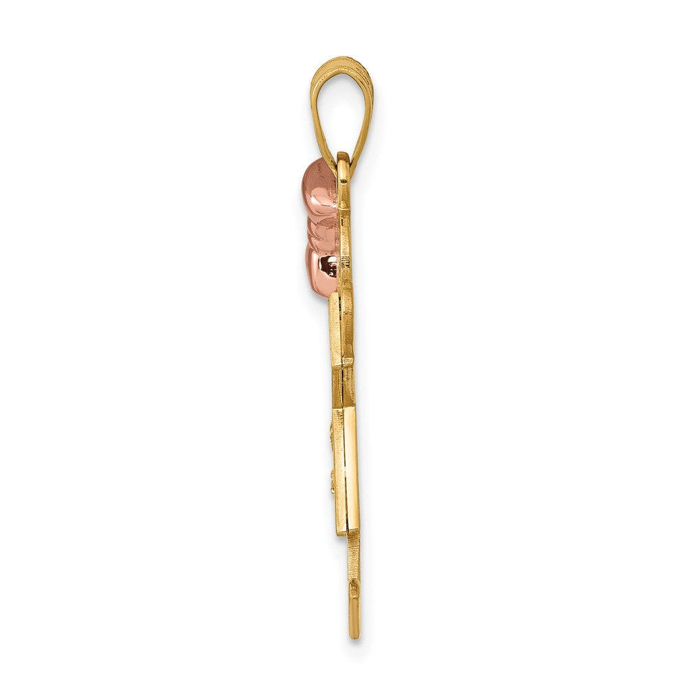 14K Bicolor Diamant-Anhänger für Kinder