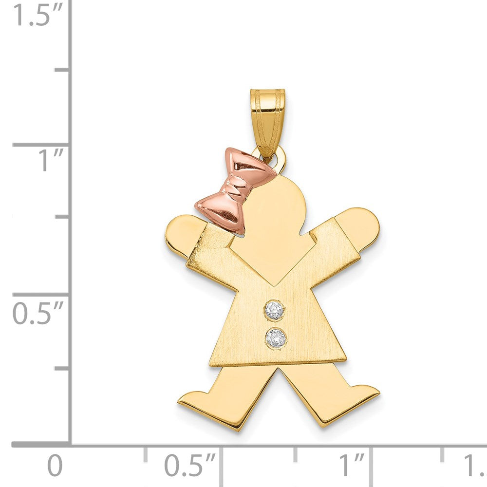 14K Bicolor Diamant-Anhänger für Kinder