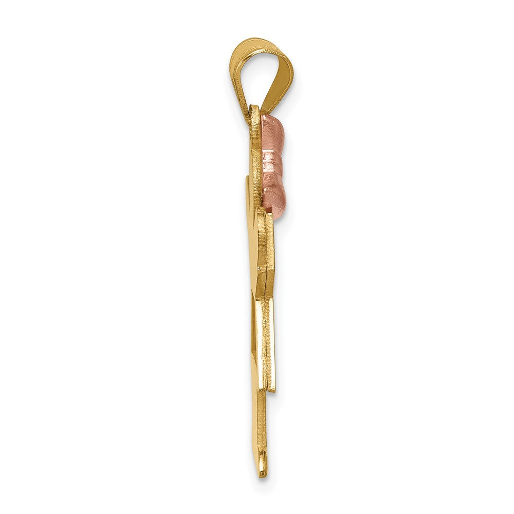 14K Bicolor Diamant-Anhänger für Kinder, 0,03 ct