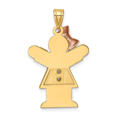 14K Bicolor Diamant-Anhänger für Kinder, 0,03 ct