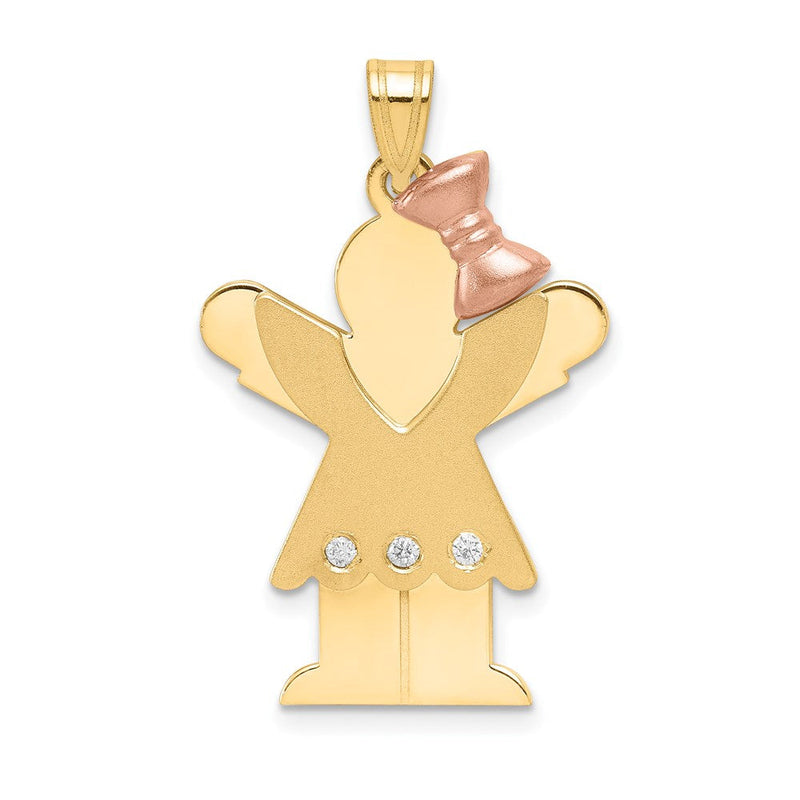 14K Bicolor Diamant-Anhänger für Kinder mit AA-Qualität