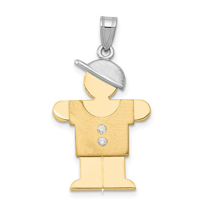 14K Bicolor Diamant-Anhänger für Kinder
