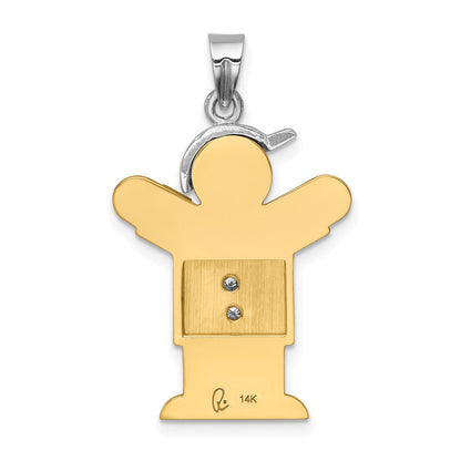 14K Bicolor Diamant-Anhänger für Kinder, AA-Qualität