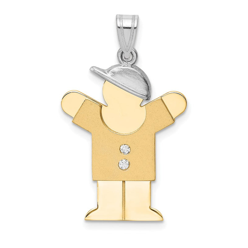 14K Bicolor Diamant-Anhänger für Kinder, AA-Qualität