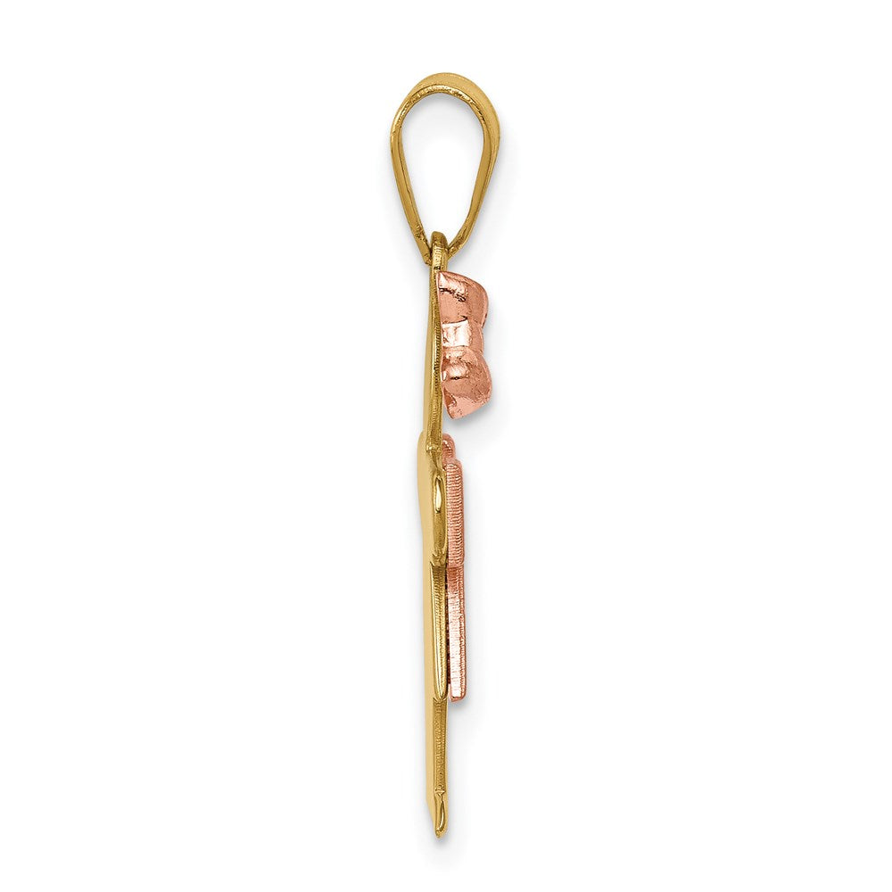 14K Bicolor Diamant-Anhänger für Kinder AA