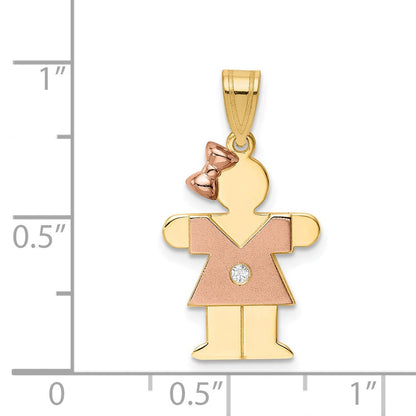 14K Bicolor Diamant-Anhänger für Kinder AA