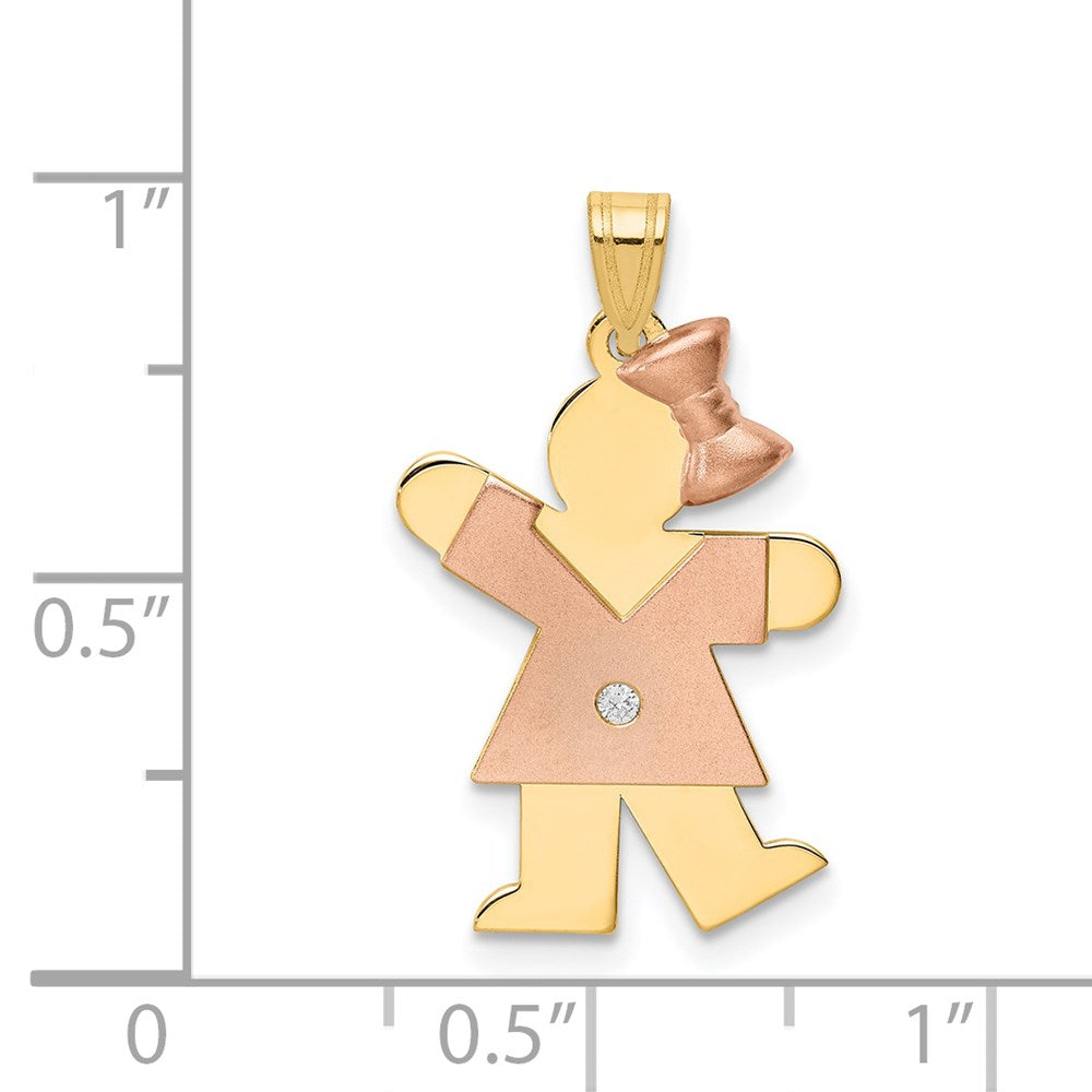 14K Bicolor Diamant-Anhänger für Kinder