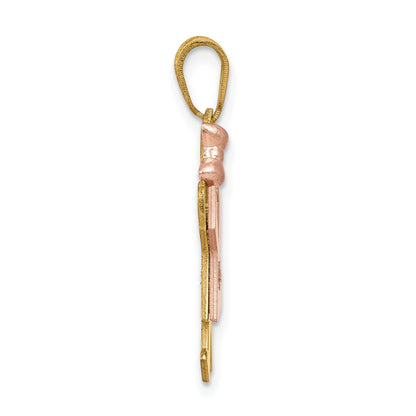 14K Bicolor Diamant-Anhänger für Kinder
