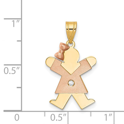 14K Bicolor Diamant-Anhänger für Kinder