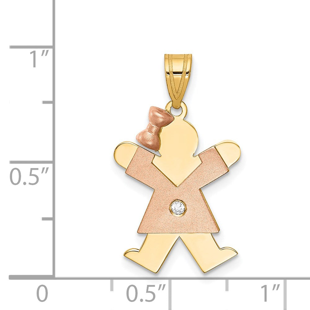 14K Bicolor Diamant-Anhänger für Kinder