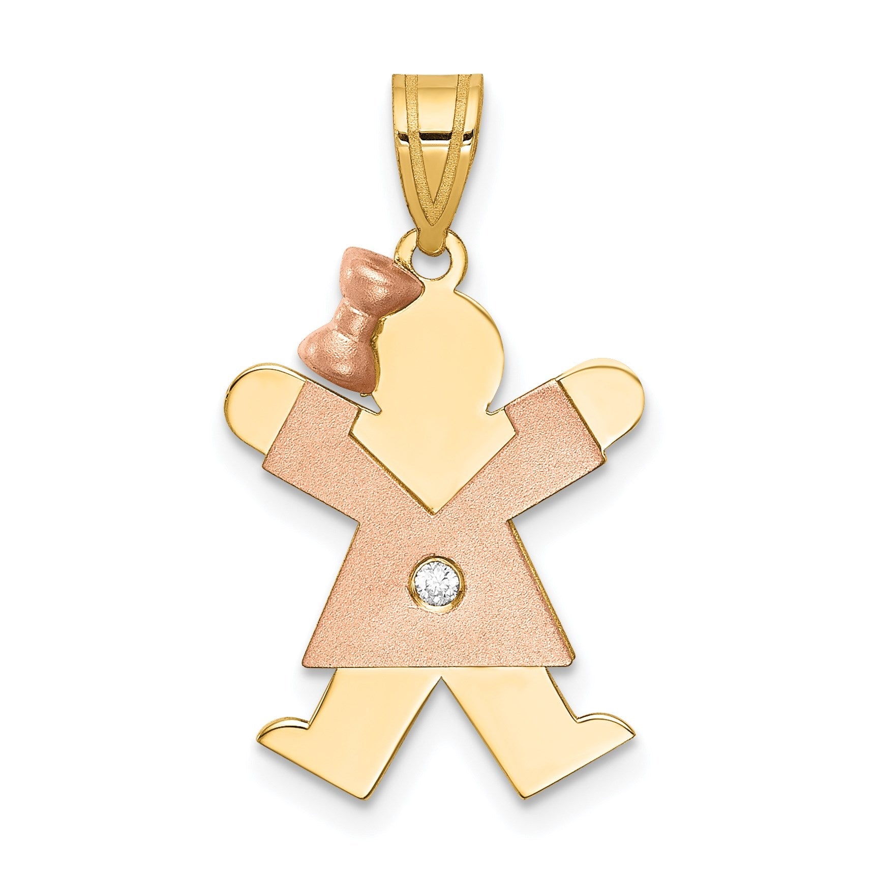 14K Bicolor Diamant-Anhänger für Kinder